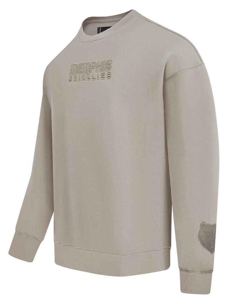 Pro Standard Men's Memphis Grizzlies Taupe Wingspan Drop Shoulder Fleece Crewneck Sweatshirt product image