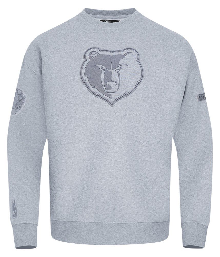 Pro Standard Men's Memphis Grizzlies Grey Neutral Drop Shoulder Fleece Crewneck Sweatshirt product image