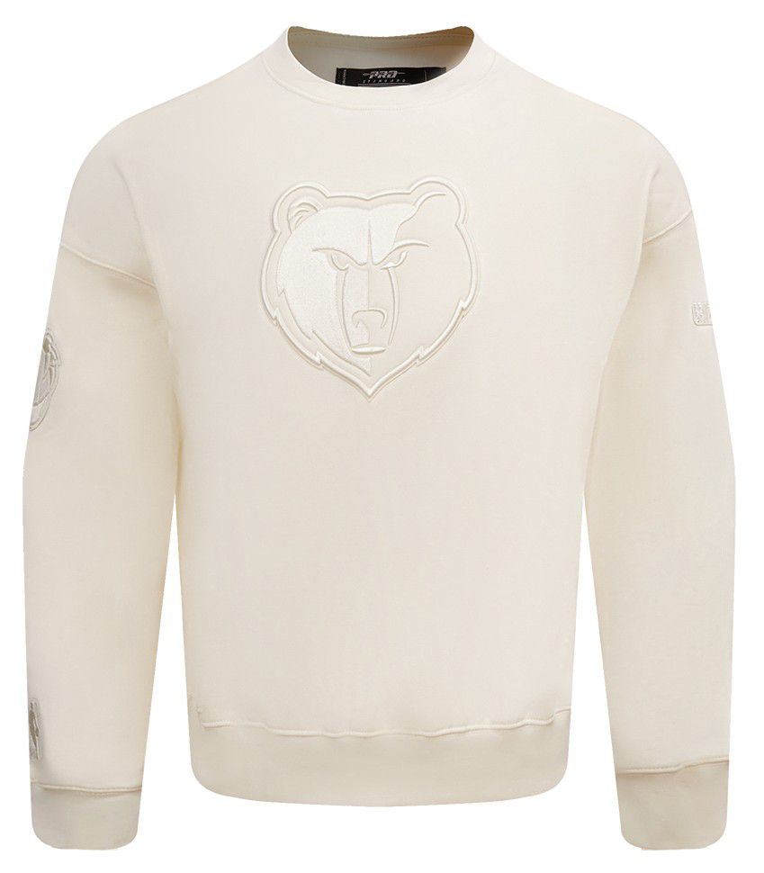 Pro Standard Men's Memphis Grizzlies Off White Neutral Drop Shoulder Fleece Crewneck Sweatshirt product image