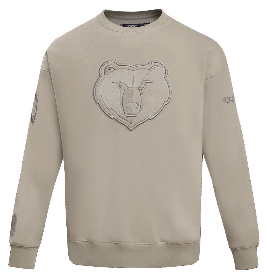 Pro Standard Men's Memphis Grizzlies Taupe Neutral Drop Shoulder Fleece Crewneck Sweatshirt product image