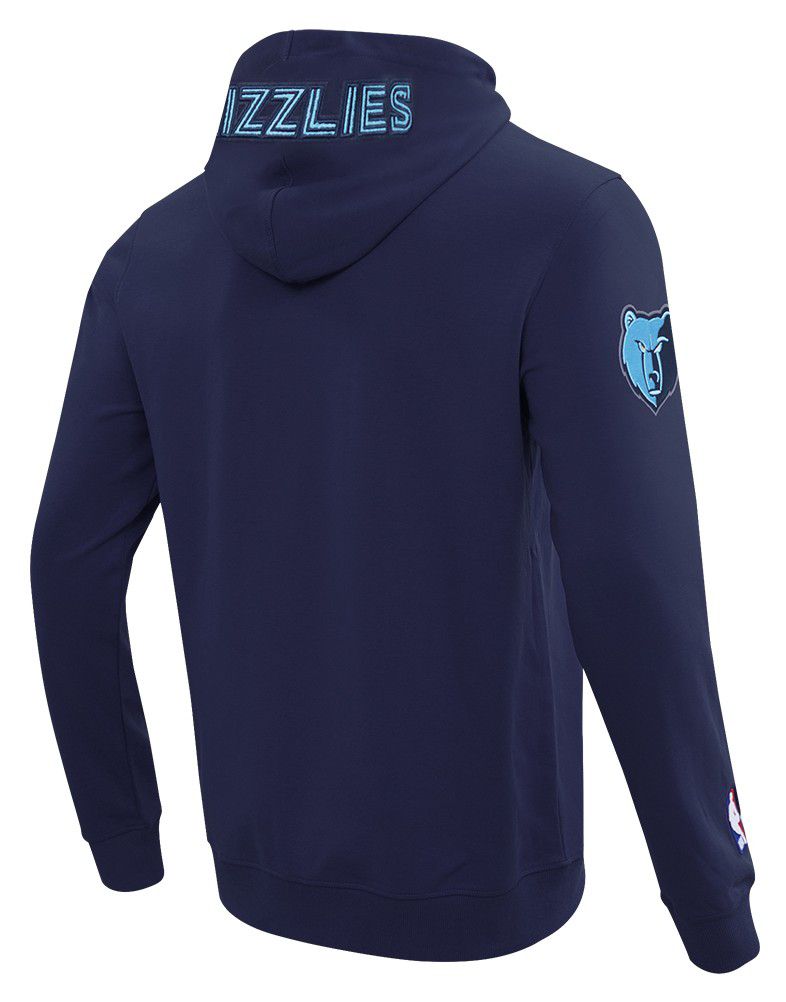 Pro Standard Men's Memphis Grizzlies Navy Classic Chenille Full Zip Hoodie product image