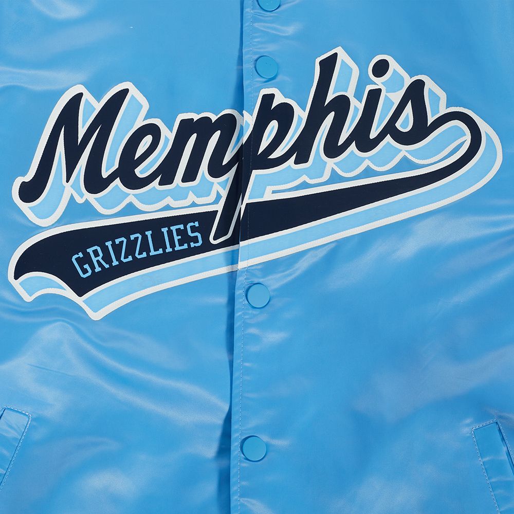 Pro Standard Men's Memphis Grizzlies Blue Script Tail Rib Satin Jacket product image