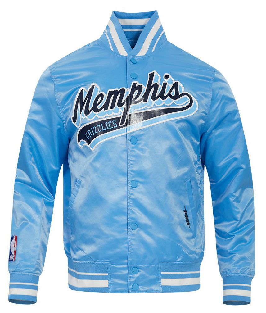 Pro Standard Men's Memphis Grizzlies Blue Script Tail Rib Satin Jacket product image