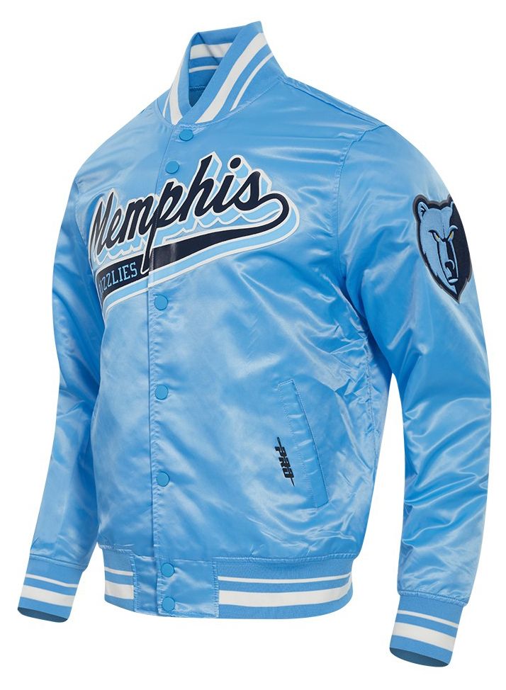 Pro Standard Men's Memphis Grizzlies Blue Script Tail Rib Satin Jacket product image
