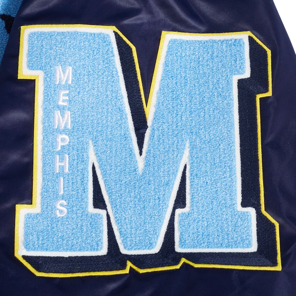 Pro Standard Men's Memphis Grizzlies Navy Old English Rib Satin Jacket product image