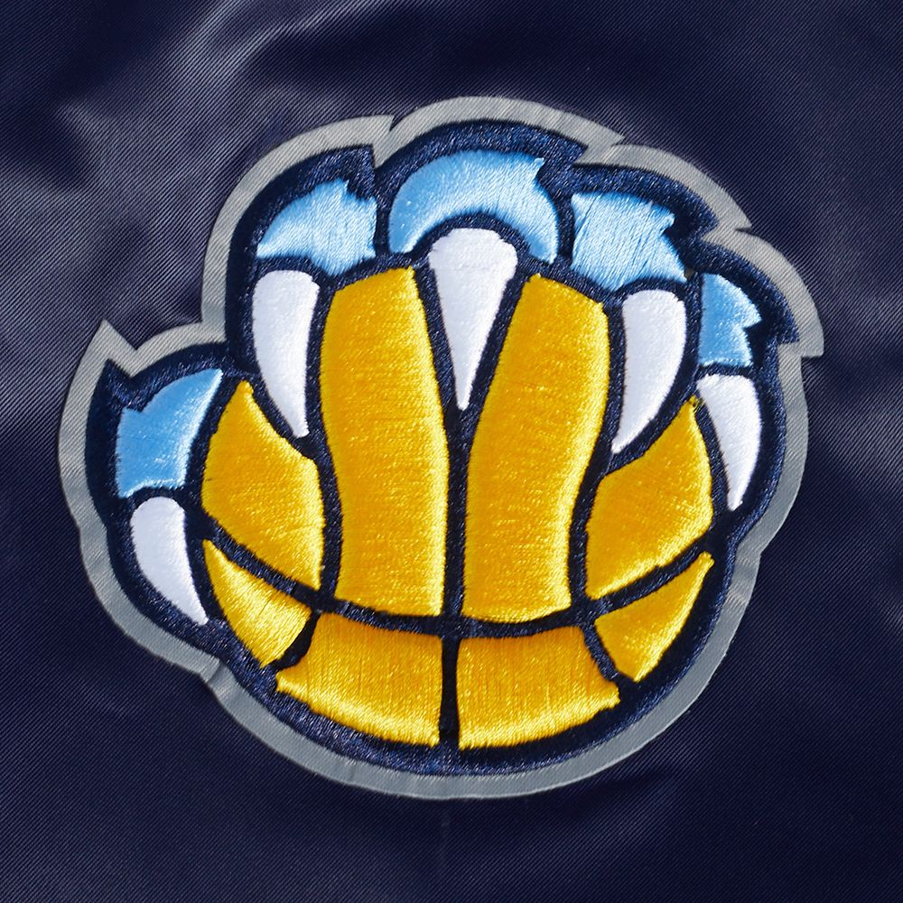 Pro Standard Men's Memphis Grizzlies Navy Old English Rib Satin Jacket product image