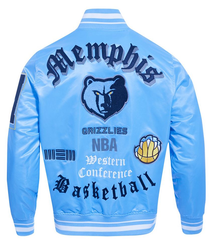 Pro Standard Men's Memphis Grizzlies Blue Old English Rib Satin Jacket product image