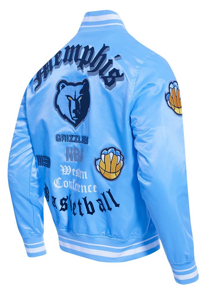 Pro Standard Men's Memphis Grizzlies Blue Old English Rib Satin Jacket product image