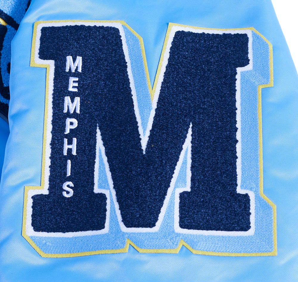 Pro Standard Men's Memphis Grizzlies Blue Old English Rib Satin Jacket product image