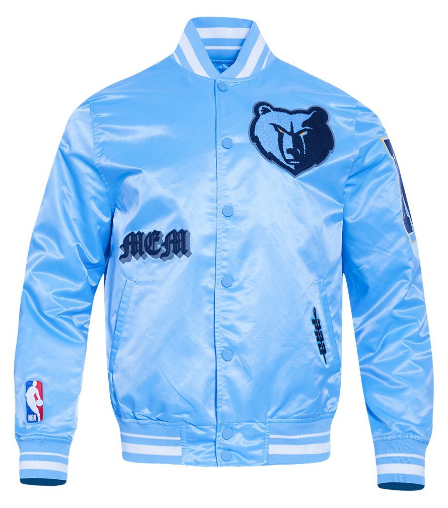 Pro Standard Men's Memphis Grizzlies Blue Old English Rib Satin Jacket product image
