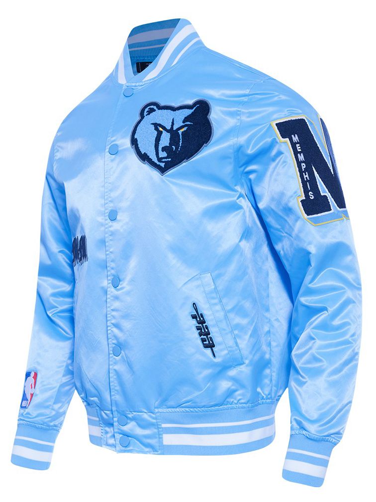 Pro Standard Men's Memphis Grizzlies Blue Old English Rib Satin Jacket product image