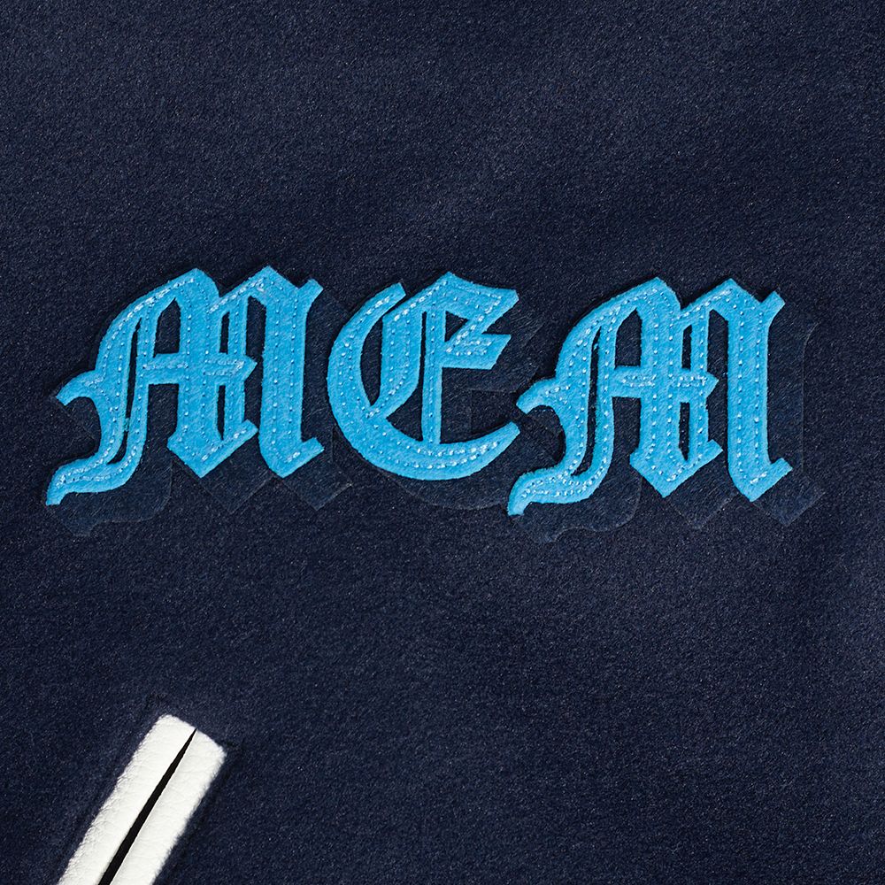 Pro Standard Men's Memphis Grizzlies Navy Old English Rib Wool Varsity Jacket product image