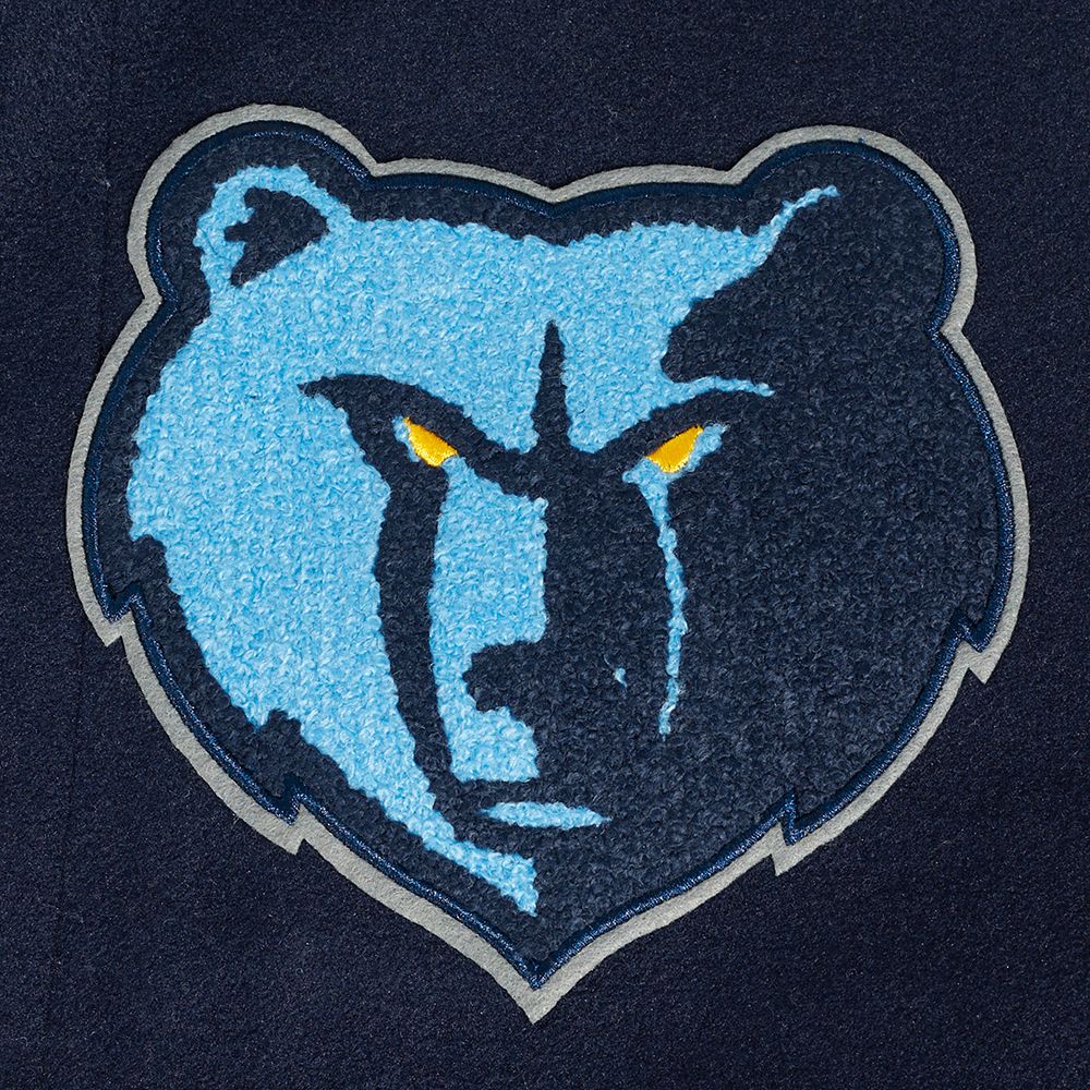 Pro Standard Men's Memphis Grizzlies Navy Old English Rib Wool Varsity Jacket product image