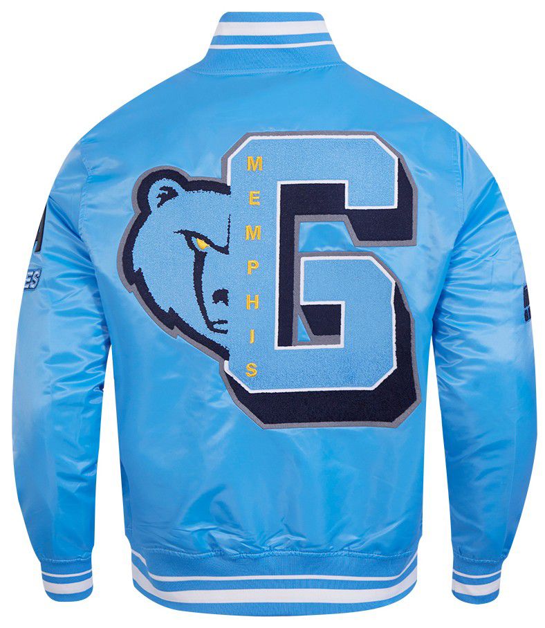Pro Standard Men's Memphis Grizzlies Blue Mash Up Rib Satin Jacket product image