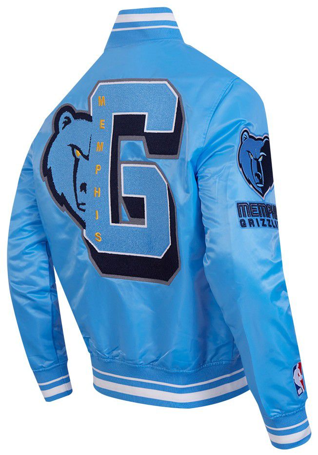 Pro Standard Men's Memphis Grizzlies Blue Mash Up Rib Satin Jacket product image