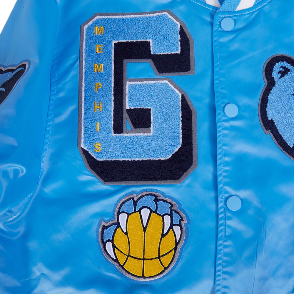 Pro Standard Men's Memphis Grizzlies Blue Mash Up Rib Satin Jacket product image