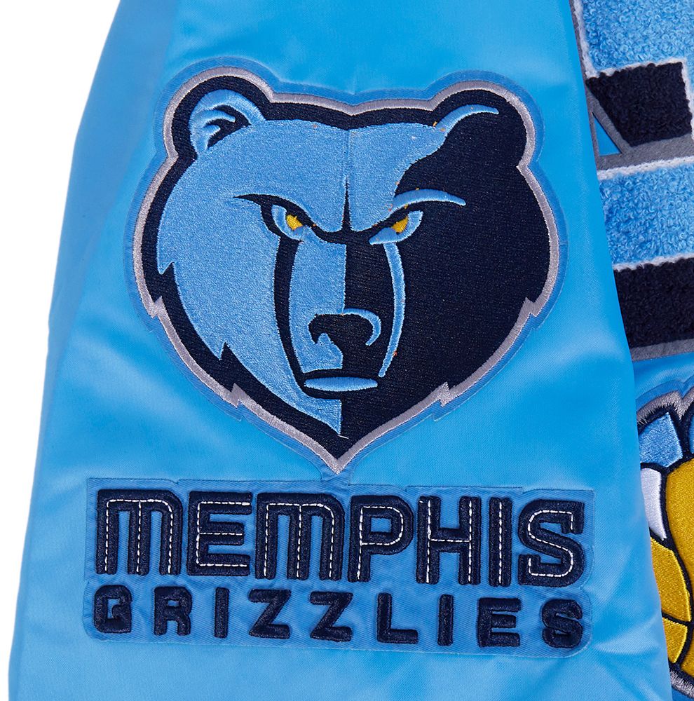 Pro Standard Men's Memphis Grizzlies Blue Mash Up Rib Satin Jacket product image