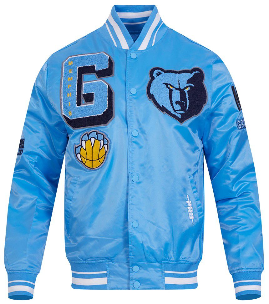 Pro Standard Men's Memphis Grizzlies Blue Mash Up Rib Satin Jacket product image