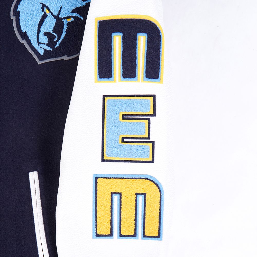 Pro Standard Men's Memphis Grizzlies Navy Classic Wool Varsity Jacket product image
