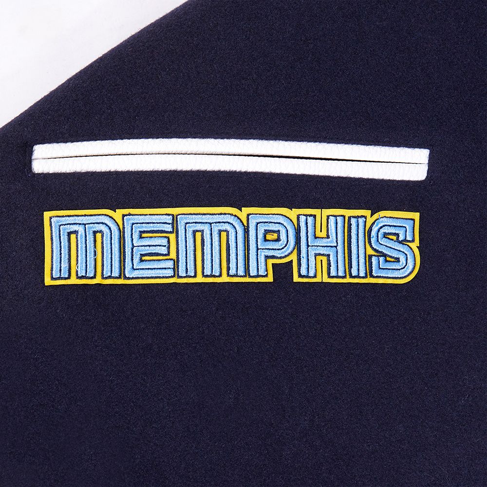 Pro Standard Men's Memphis Grizzlies Navy Classic Wool Varsity Jacket product image