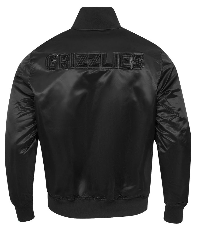 Pro Standard Men's Memphis Grizzlies Triple Black Satin Jacket product image