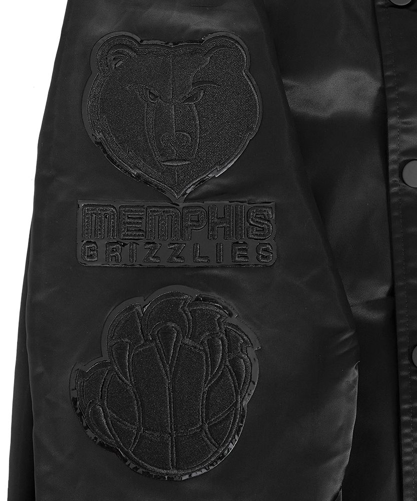 Pro Standard Men's Memphis Grizzlies Triple Black Satin Jacket product image