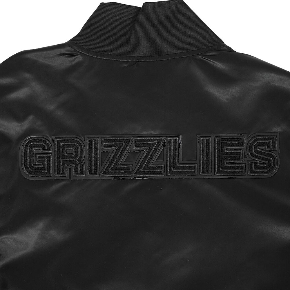 Pro Standard Men's Memphis Grizzlies Triple Black Satin Jacket product image