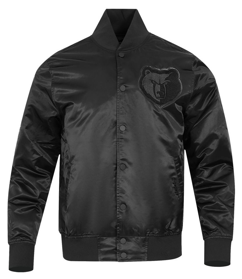 Pro Standard Men's Memphis Grizzlies Triple Black Satin Jacket product image