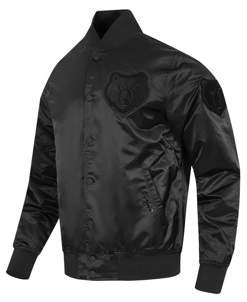 Pro Standard Men's Memphis Grizzlies Triple Black Satin Jacket product image