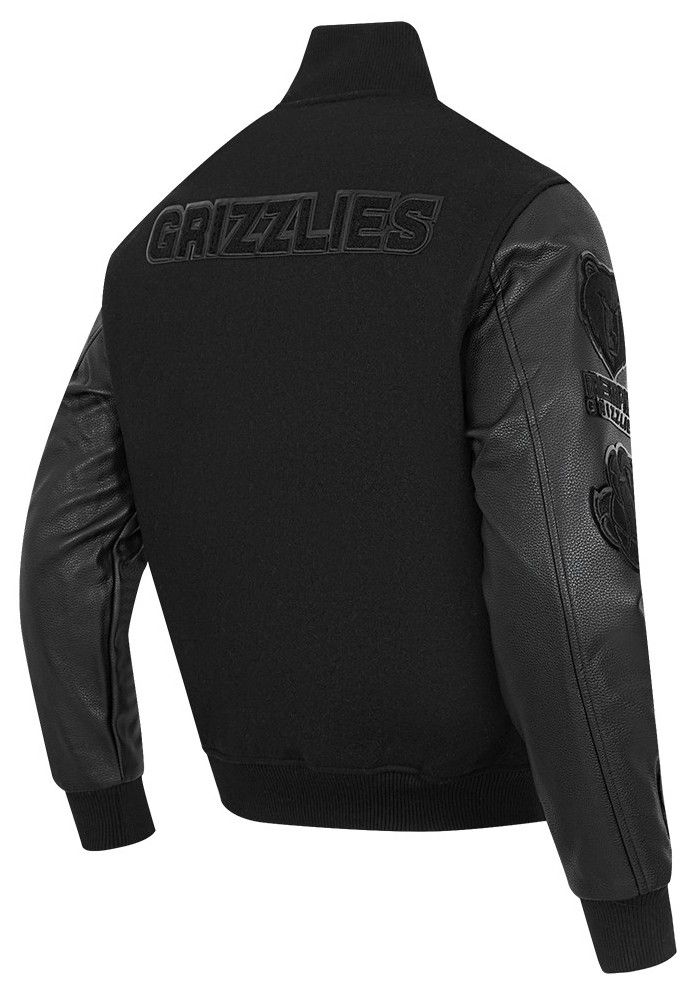 Pro Standard Men's Memphis Grizzlies Triple Black Wool Varsity Jacket product image