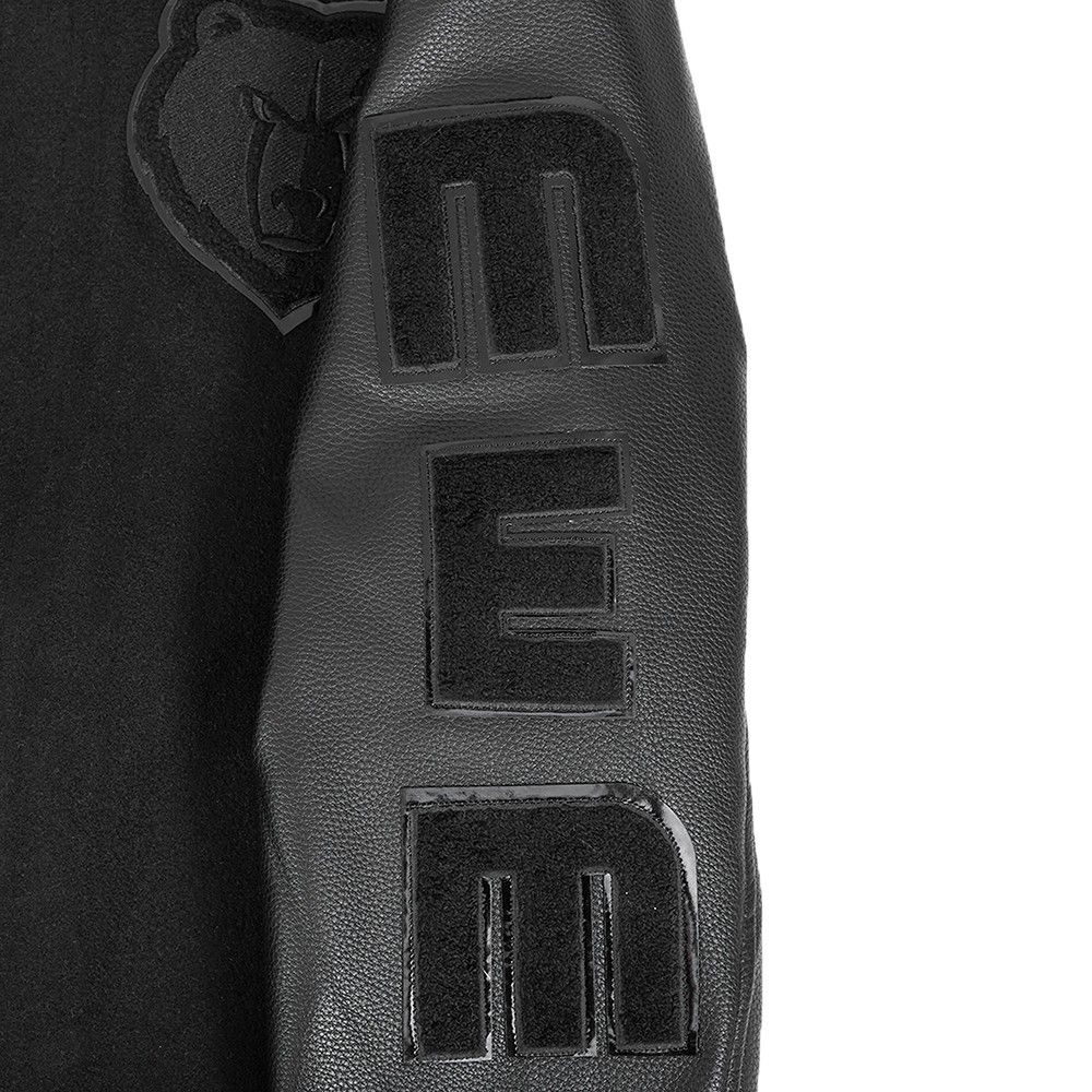 Pro Standard Men's Memphis Grizzlies Triple Black Wool Varsity Jacket product image