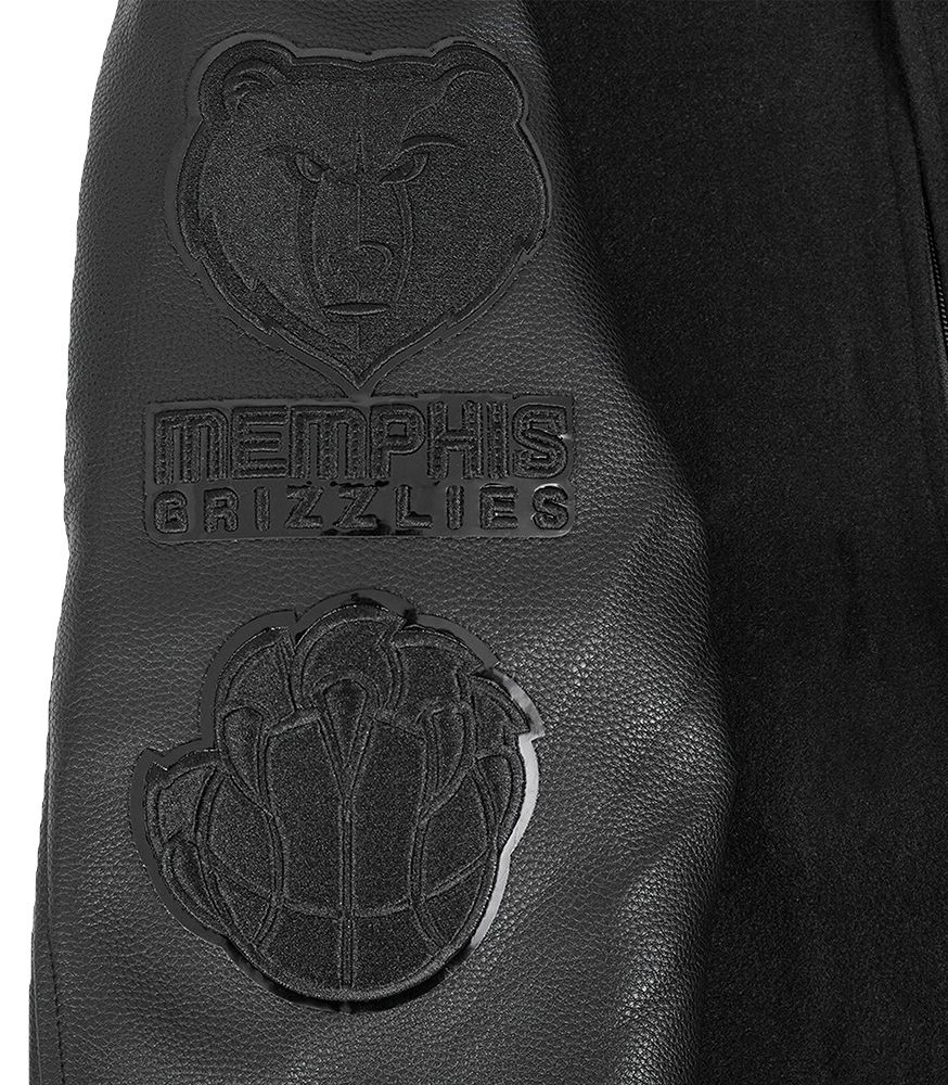 Pro Standard Men's Memphis Grizzlies Triple Black Wool Varsity Jacket product image