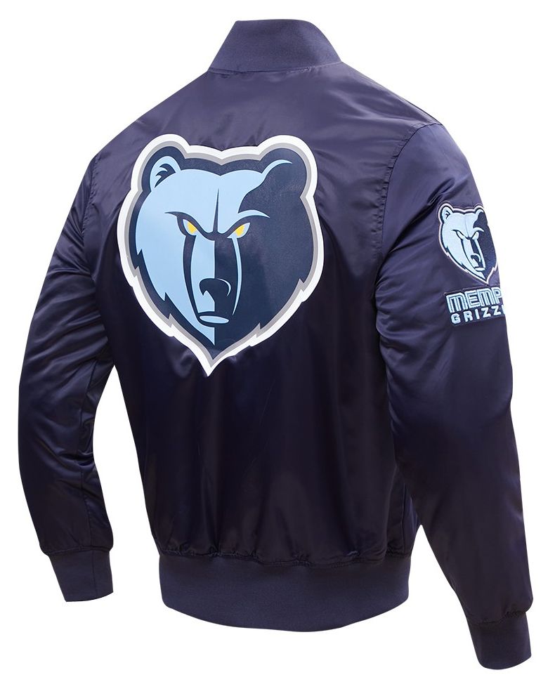 Pro Standard Men's Memphis Grizzlies Navy Big Logo Satin Jacket product image