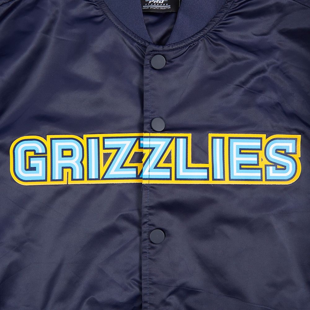 Pro Standard Men's Memphis Grizzlies Navy Big Logo Satin Jacket product image