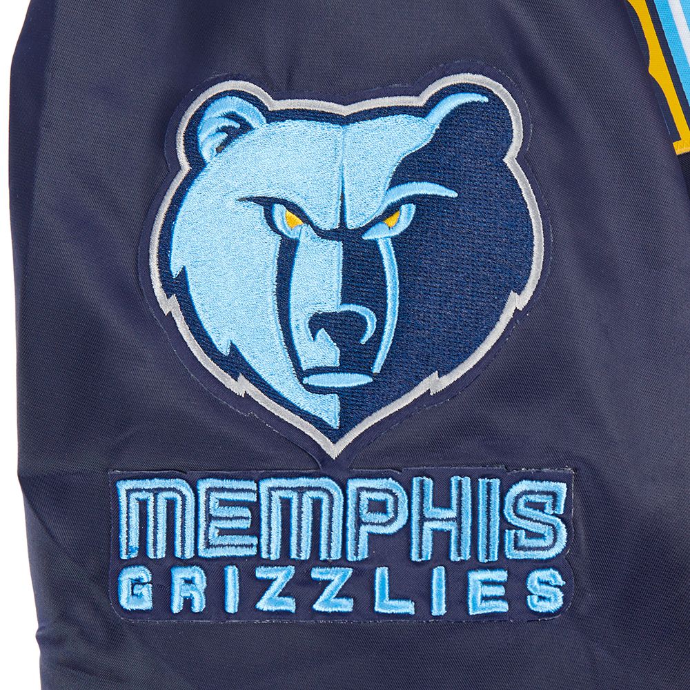 Pro Standard Men's Memphis Grizzlies Navy Big Logo Satin Jacket product image