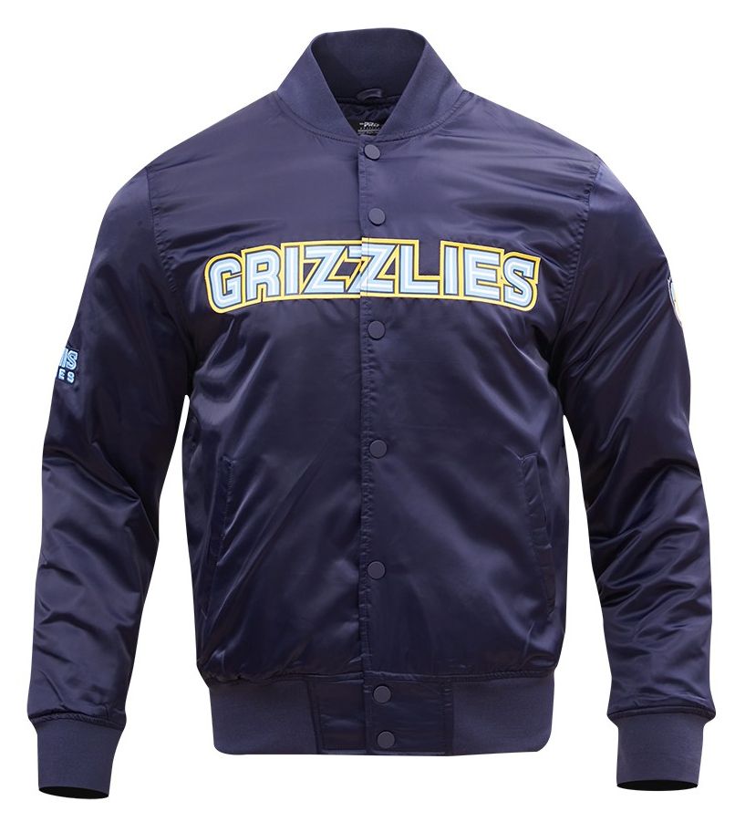 Pro Standard Men's Memphis Grizzlies Navy Big Logo Satin Jacket product image