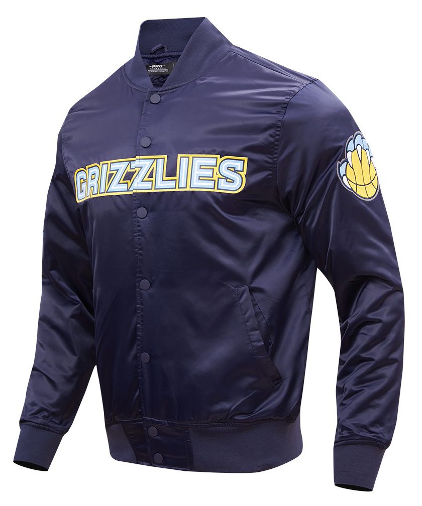 Pro Standard Men's Memphis Grizzlies Navy Big Logo Satin Jacket product image