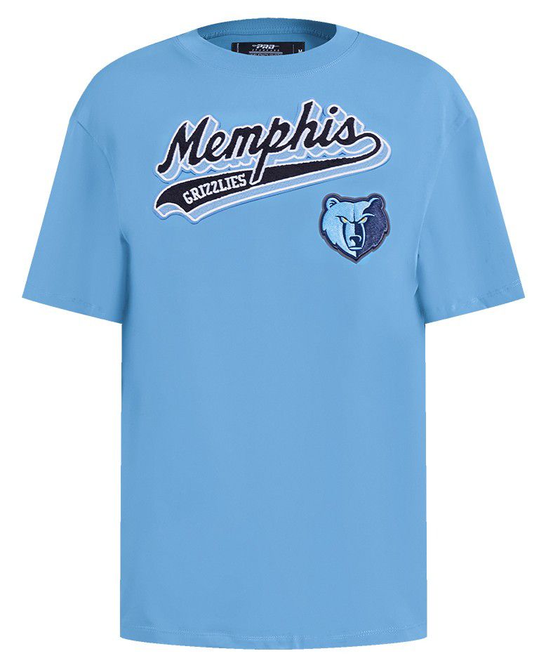 Pro Standard Women's Memphis Grizzlies Blue Script Tail Boyfriend T-Shirt product image