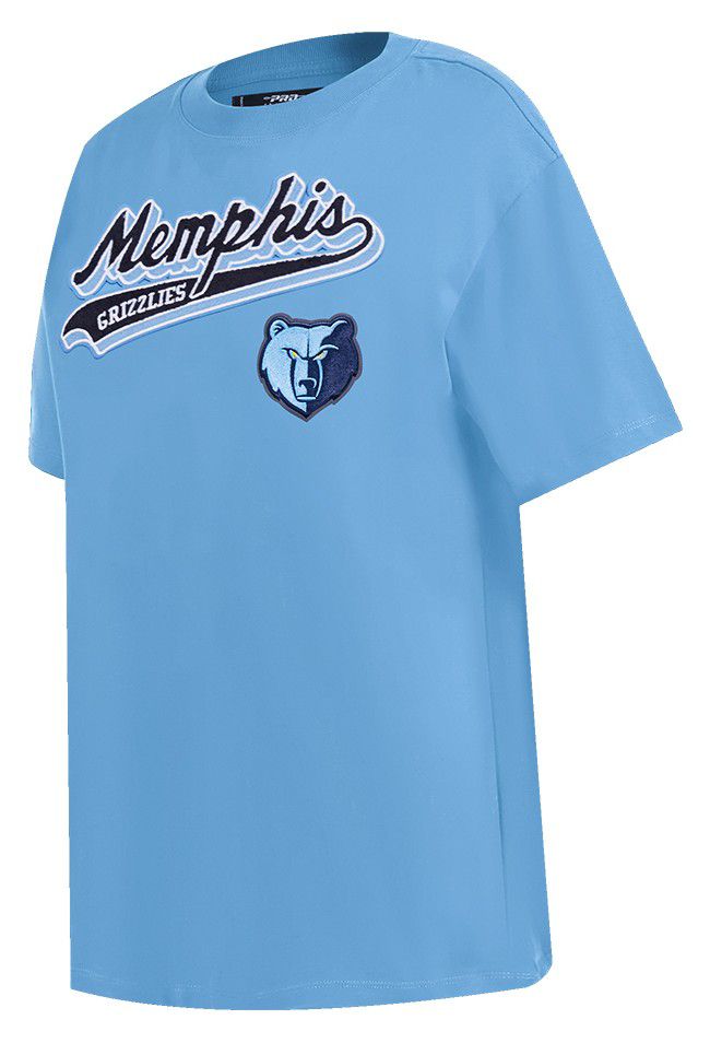 Pro Standard Women's Memphis Grizzlies Blue Script Tail Boyfriend T-Shirt product image