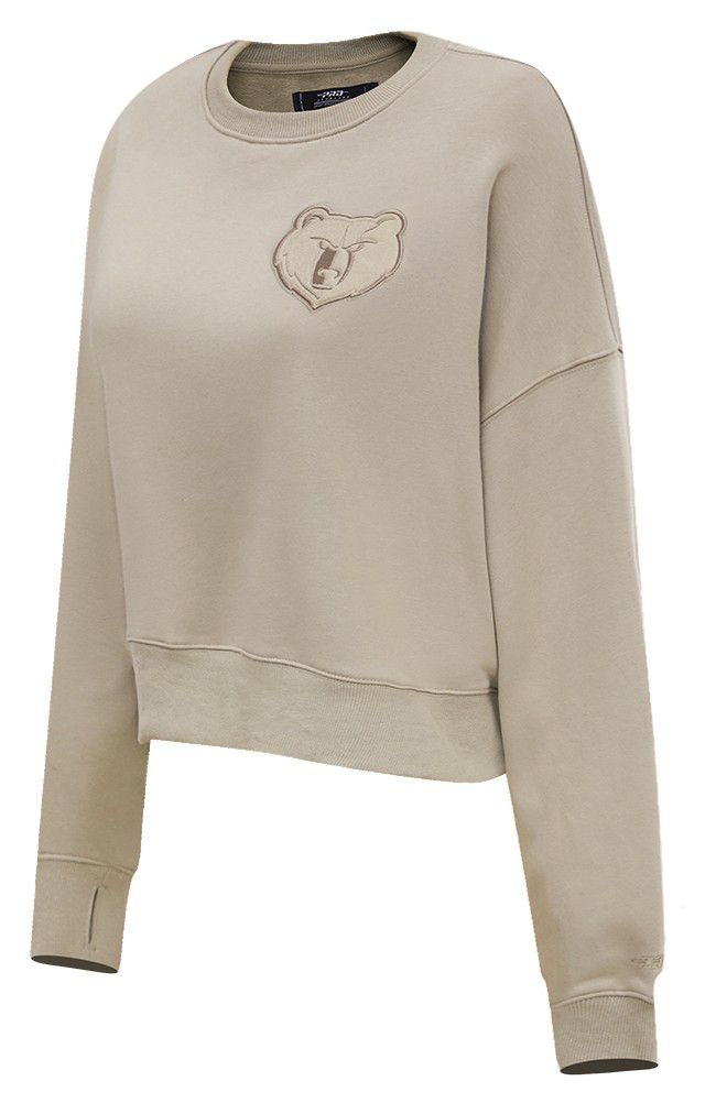 Pro Standard Women's Memphis Grizzlies Taupe Neutral Fleece Crewneck Sweatshirt product image