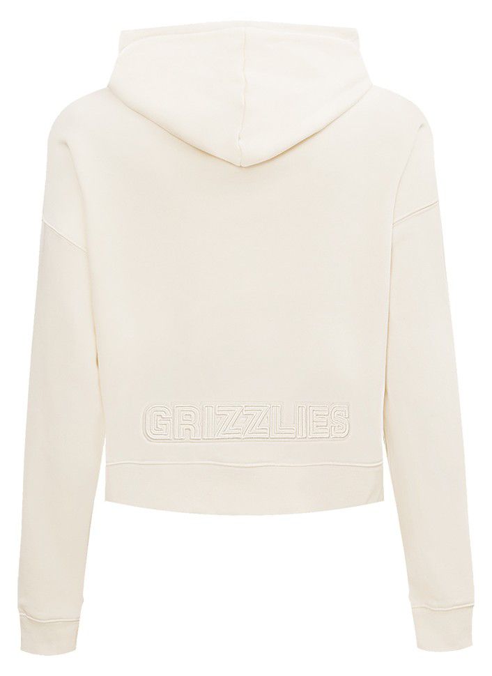 Pro Standard Women's Memphis Grizzlies Off White Neutral Cropped Fleece Pullover Hoodie product image