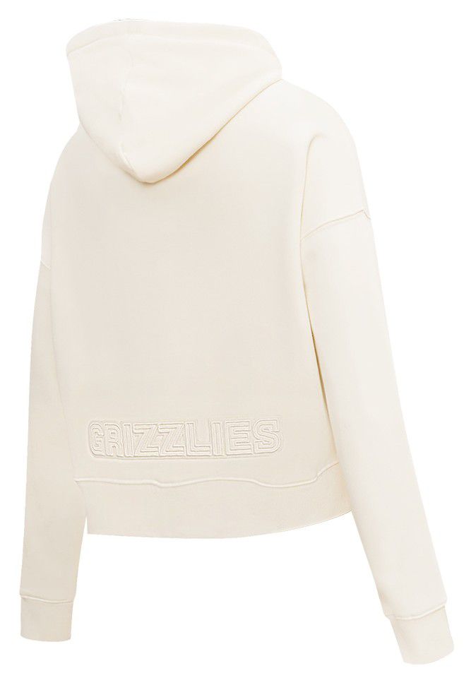 Pro Standard Women's Memphis Grizzlies Off White Neutral Cropped Fleece Pullover Hoodie product image