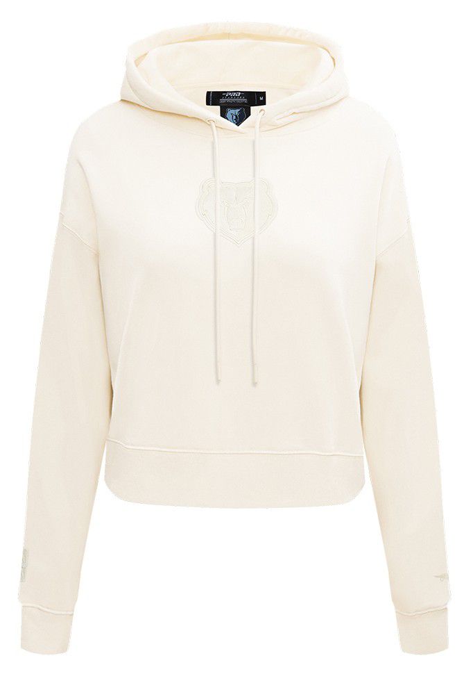 Pro Standard Women's Memphis Grizzlies Off White Neutral Cropped Fleece Pullover Hoodie product image