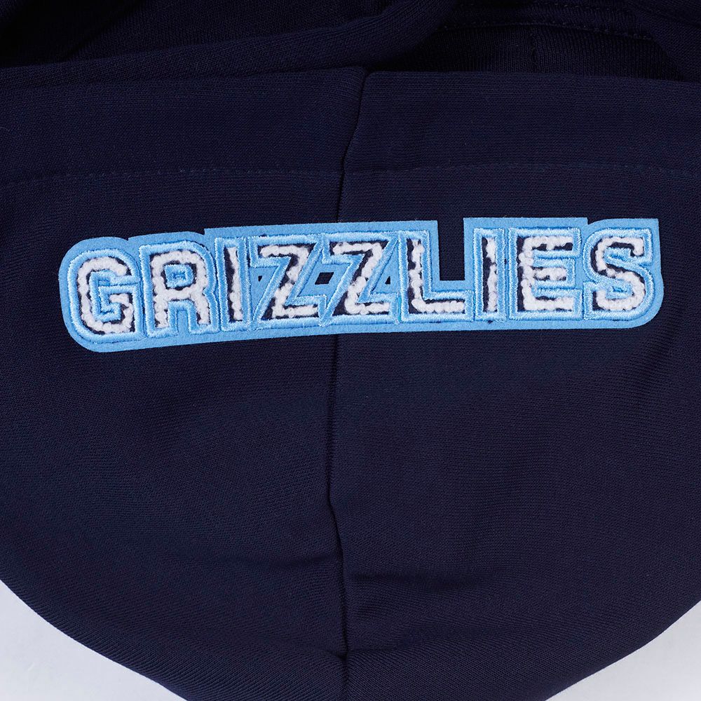 Pro Standard Women's Memphis Grizzlies Navy Mash Up Rib Cropped Fleece Pullover Hoodie product image