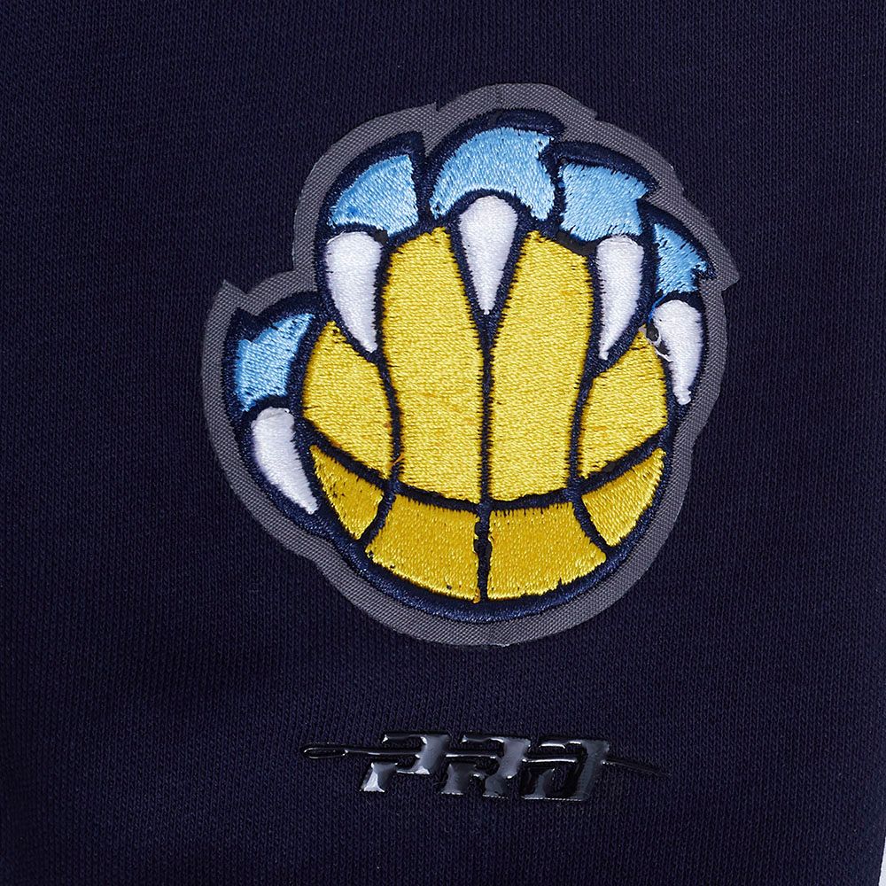 Pro Standard Women's Memphis Grizzlies Navy Mash Up Rib Cropped Fleece Pullover Hoodie product image