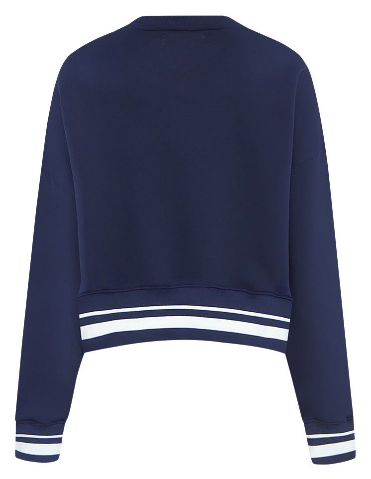 Pro Standard Women's Memphis Grizzlies Navy Mash Up Rib Fleece Crewneck Sweatshirt product image
