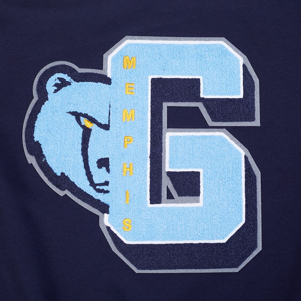 Pro Standard Women's Memphis Grizzlies Navy Mash Up Rib Fleece Crewneck Sweatshirt product image