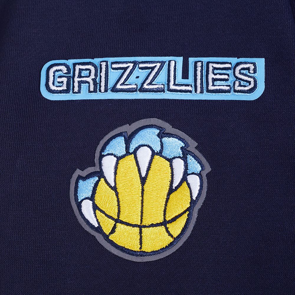 Pro Standard Women's Memphis Grizzlies Navy Mash Up Rib Fleece Crewneck Sweatshirt product image