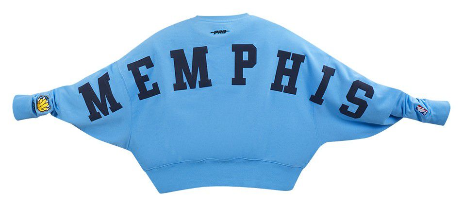 Pro Standard Women's Memphis Grizzlies Blue Wingspan Fleece Crewneck Sweatshirt product image