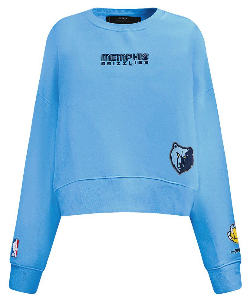 Pro Standard Women's Memphis Grizzlies Blue Wingspan Fleece Crewneck Sweatshirt product image
